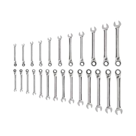 Tekton Reversible 12-Point Ratcheting Combination Wrench Set, 25-Piece (1/4-3/4 in., 6-19 mm) WRC94004